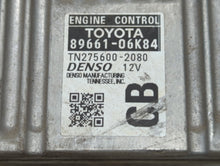 2014 Toyota Camry PCM Engine Control Computer ECU ECM PCU OEM P/N:TN275600-2080 89661-06K84 Fits OEM Used Auto Parts