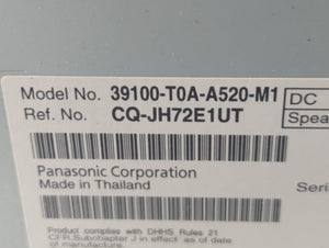 2012-2014 Honda Cr-V Radio AM FM Cd Player Receiver Replacement P/N:39100-T0A-A520-M1 Fits 2012 2013 2014 OEM Used Auto Parts