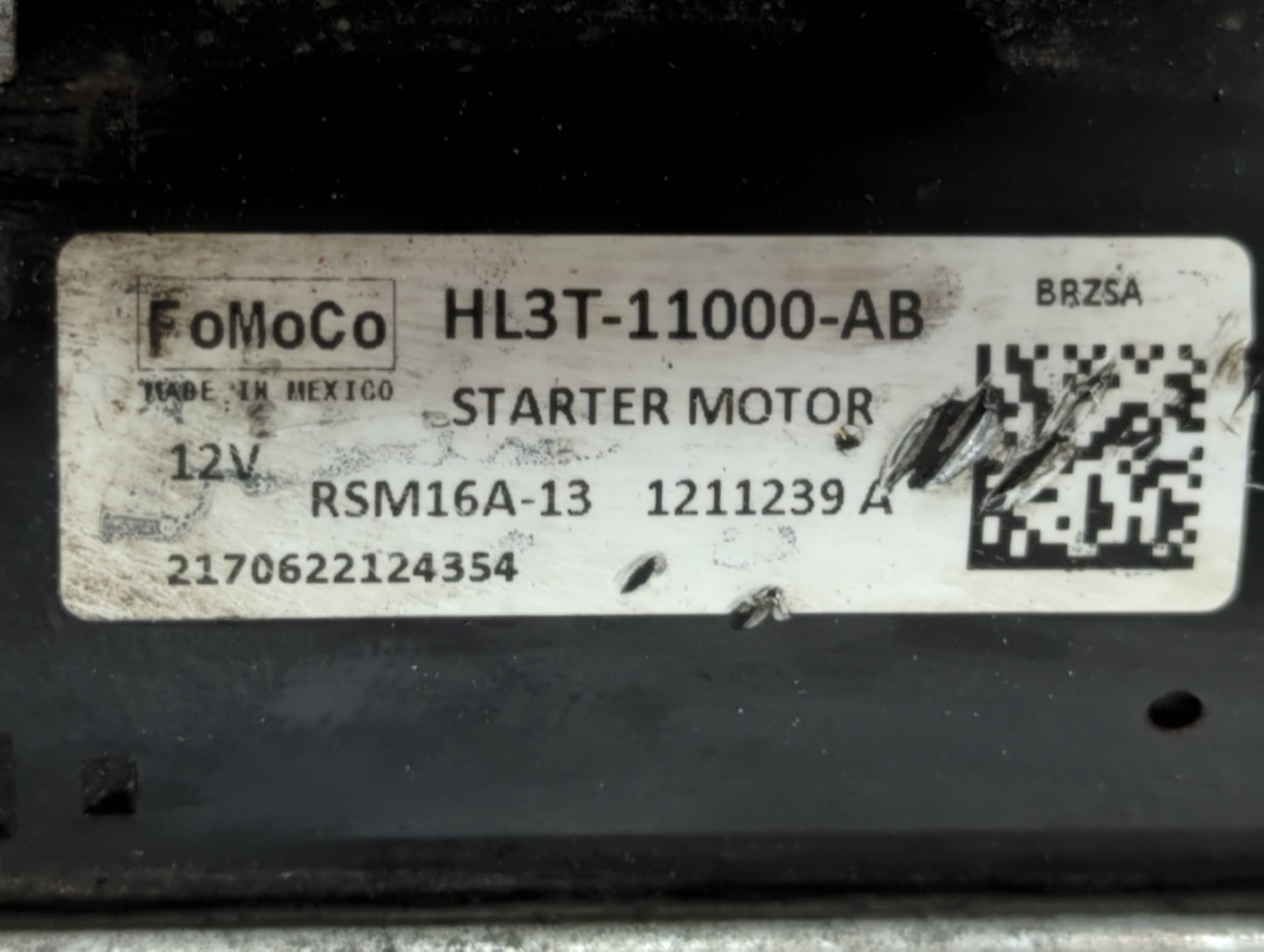 2017 Ford F-150 Car Starter Motor Solenoid OEM P/N:HL3T-11000-AB Fits OEM Used Auto Parts - Oemusedautoparts1.com