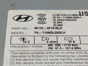 2011-2012 Hyundai Elantra Radio AM FM Cd Player Receiver Replacement P/N:961703X161BLH 96560-3X101FP Fits 2011 2012 OEM Used Auto Parts