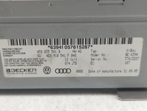 2005-2009 Audi A6 Radio AM FM Cd Player Receiver Replacement P/N:4F0 035 541 B Fits 2005 2006 2007 2008 2009 OEM Used Auto Parts