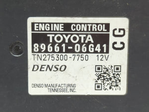 2008-2009 Toyota Camry PCM Engine Control Computer ECU ECM PCU OEM P/N:89661-06G41 Fits Fits 2008 2009 OEM Used Auto Parts