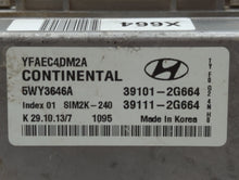 2011-2014 Hyundai Sonata PCM Engine Control Computer ECU ECM PCU OEM P/N:39101-2G664 Fits Fits 2011 2012 2013 2014 OEM Used Auto Parts