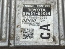 2012-2014 Toyota Camry PCM Engine Control Computer ECU ECM PCU OEM P/N:89661-06K64 Fits Fits 2012 2013 2014 OEM Used Auto Parts