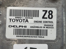 2014 Toyota Corolla PCM Engine Control Computer ECU ECM PCU OEM P/N:89661-0ZB40 Fits OEM Used Auto Parts