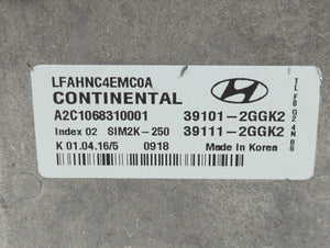 2015-2017 Hyundai Sonata PCM Engine Control Computer ECU ECM PCU OEM P/N:39101-2GGL0 Fits Fits 2015 2016 2017 OEM Used Auto Parts