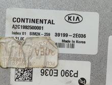 2019-2021 Kia Forte PCM Engine Control Computer ECU ECM PCU OEM P/N:39199-2E036 Fits Fits 2019 2020 2021 OEM Used Auto Parts