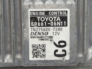 2015 Toyota Camry PCM Engine Control Computer ECU ECM PCU OEM P/N:89661-06N10 Fits OEM Used Auto Parts