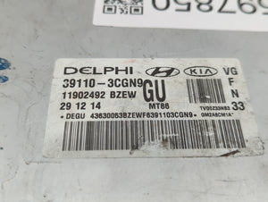 2014-2016 Kia Cadenza PCM Engine Control Computer ECU ECM PCU OEM P/N:39110-3CGN9 Fits Fits 2014 2015 2016 OEM Used Auto Parts