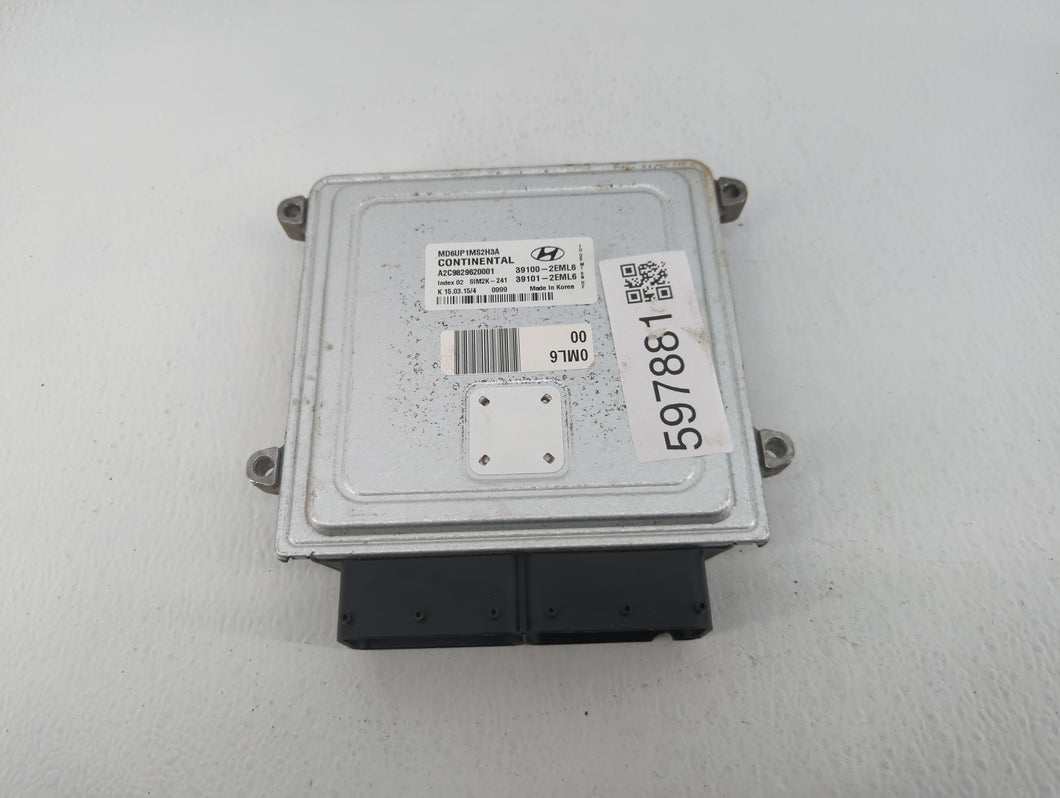 2014-2016 Hyundai Elantra PCM Engine Control Computer ECU ECM PCU OEM P/N:39101-2EML6 39100-2EML6 Fits Fits 2014 2015 2016 OEM Used Auto Parts