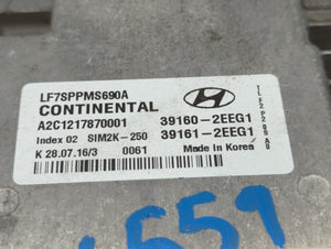 2016-2017 Hyundai Sonata PCM Engine Control Computer ECU ECM PCU OEM P/N:39160-2EEG1 Fits Fits 2016 2017 OEM Used Auto Parts