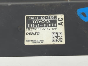 2007 Toyota Camry PCM Engine Computer ECU ECM PCU OEM P/N:89661-06C40 Fits OEM Used Auto Parts