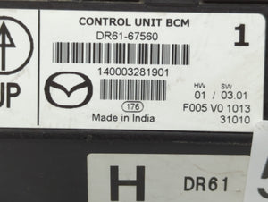 2011-2014 Mazda 2 Chassis Control Module Ccm Bcm Body Control Dr61-67560
