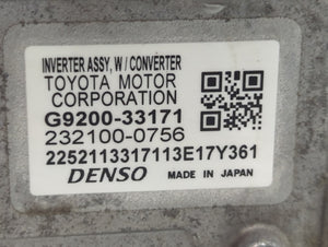 2012-2017 Toyota Camry Hybrid DC Synergy Drive Power Inverter P/N:232100-1391 G9200-33171 Fits OEM Used Auto Parts