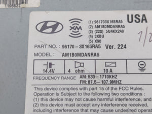 2013 Hyundai Elantra Radio AM FM Cd Player Receiver Replacement P/N:96170-3X165RA5 Fits OEM Used Auto Parts