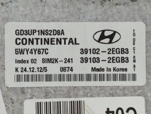 2013 Hyundai Elantra PCM Engine Control Computer ECU ECM PCU OEM P/N:39102-2EGB3 Fits OEM Used Auto Parts