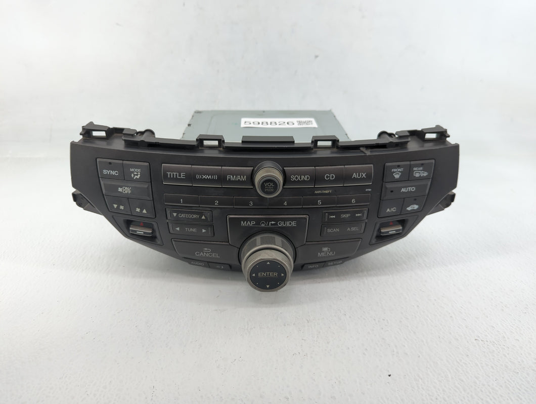 2011-2012 Honda Accord Radio AM FM Cd Player Receiver Replacement P/N:39100-TA0-A921-M1 Fits 2011 2012 OEM Used Auto Parts