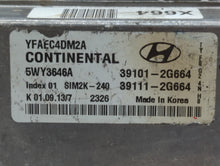 2011-2014 Hyundai Sonata PCM Engine Control Computer ECU ECM PCU OEM P/N:39101-2G664 Fits Fits 2011 2012 2013 2014 OEM Used Auto Parts