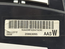 2012-2016 Chevrolet Impala Instrument Cluster Speedometer Gauges P/N:20863095 Fits 2012 2013 2014 2015 2016 OEM Used Auto Parts