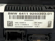 2010-2012 Bmw 328i Climate Control Module Temperature AC/Heater Replacement P/N:6411 9250393-01 Fits 2010 2011 2012 2013 2014 2015 OEM Used Auto Parts