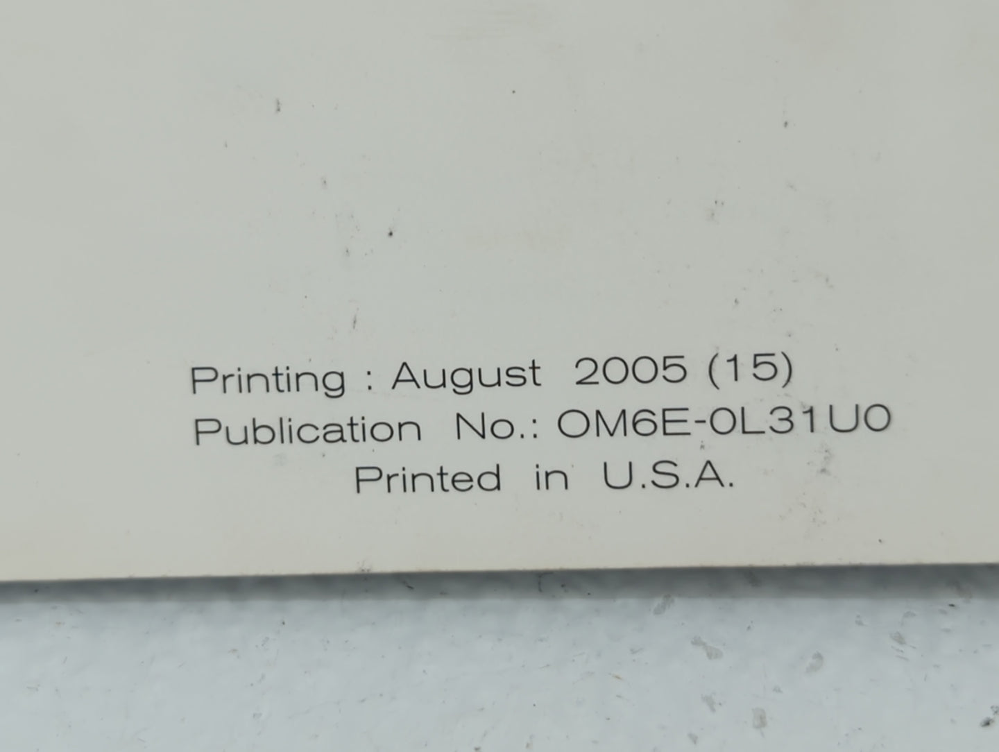 2006 Nissan Altima Owners Manual Book Guide P/N:OM6E-0L31U0 OEM Used Auto Parts - Oemusedautoparts1.com