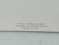 2015 Nissan Altima Owners Manual Book Guide P/N:OM15EA OL33U3 OEM Used Auto Parts - Oemusedautoparts1.com