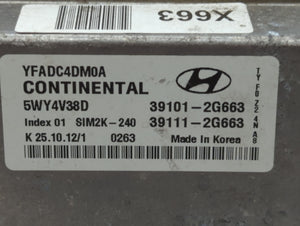 2011-2014 Hyundai Sonata PCM Engine Control Computer ECU ECM PCU OEM P/N:39101-2G663 Fits Fits 2011 2012 2013 2014 OEM Used Auto Parts