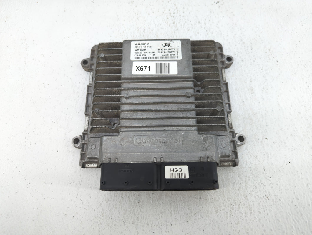 2011-2014 Hyundai Sonata PCM Engine Control Computer ECU ECM PCU OEM P/N:39101=2G671 Fits Fits 2011 2012 2013 2014 OEM Used Auto Parts