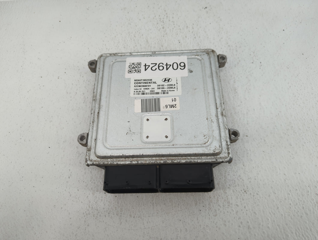 2014-2016 Hyundai Elantra PCM Engine Control Computer ECU ECM PCU OEM P/N:39102-EML6 Fits Fits 2014 2015 2016 OEM Used Auto Parts