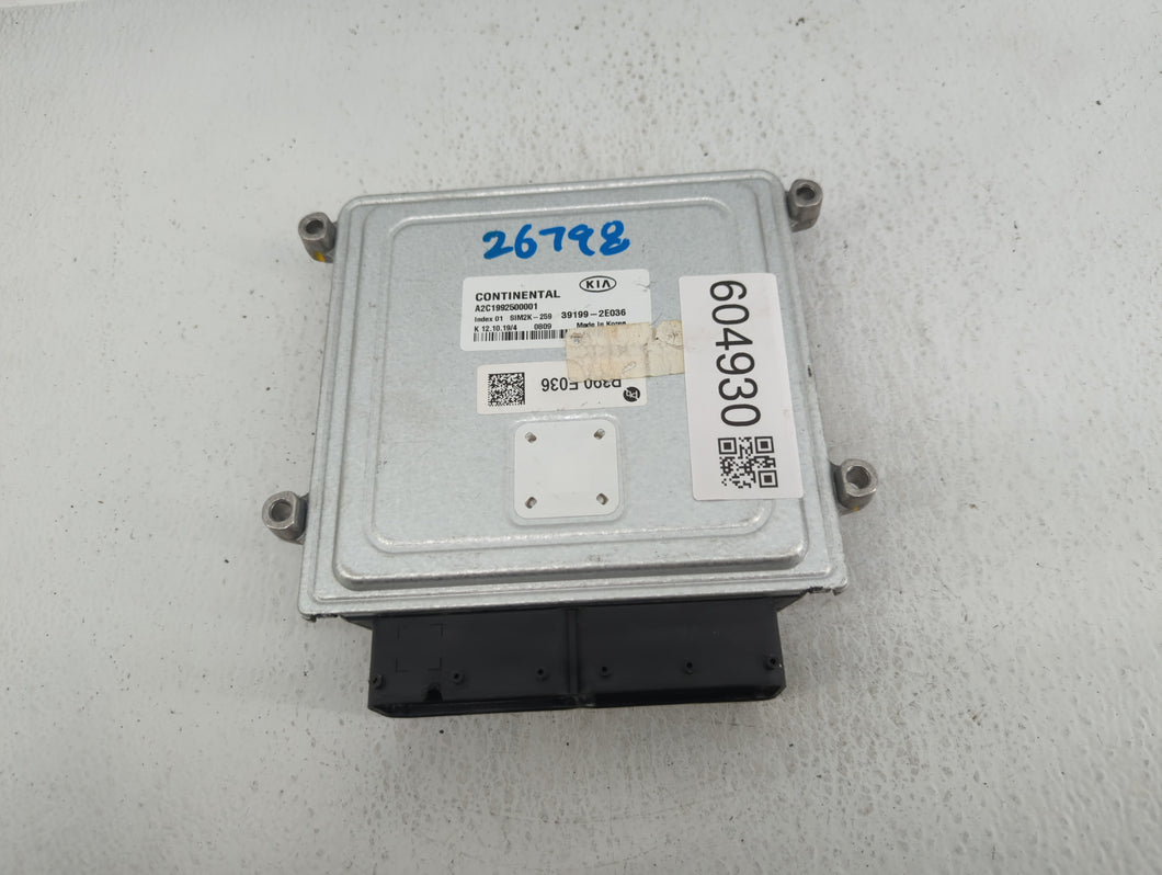 2020-2021 Kia Forte PCM Engine Control Computer ECU ECM PCU OEM P/N:39199-2E036 Fits Fits 2020 2021 OEM Used Auto Parts