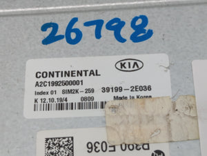 2020-2021 Kia Forte PCM Engine Control Computer ECU ECM PCU OEM P/N:39199-2E036 Fits Fits 2020 2021 OEM Used Auto Parts