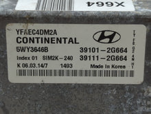 2011-2014 Hyundai Sonata PCM Engine Computer ECU ECM PCU OEM P/N:39101-2G664 Fits 2011 2012 2013 2014 OEM Used Auto Parts