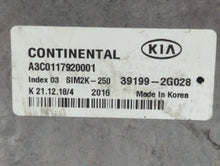 2019-2020 Kia Optima PCM Engine Control Computer ECU ECM PCU OEM P/N:39199-2G028 Fits Fits 2019 2020 OEM Used Auto Parts