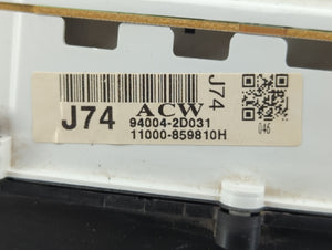 2004-2006 Hyundai Elantra Instrument Cluster Speedometer Gauges P/N:11000-859810H 94004-2D031 Fits 2004 2005 2006 OEM Used Auto Parts