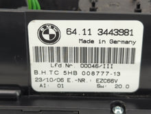 2004-2010 Bmw X3 Climate Control Module Temperature AC/Heater Replacement P/N:3443981 Fits 2004 2005 2006 2007 2008 2009 2010 OEM Used Auto Parts