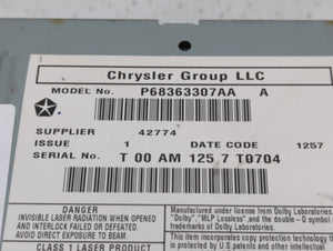 2017 Dodge Caravan Radio AM FM Cd Player Receiver Replacement P/N:P68363307AA Fits 2012 2013 2014 2015 2016 2018 2019 2020 OEM Used Auto Parts