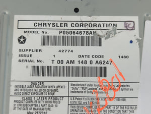 2010 Dodge Caravan Radio AM FM Cd Player Receiver Replacement P/N:P05064678AH Fits 2008 2009 2011 2014 OEM Used Auto Parts