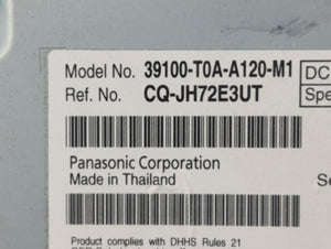 2012-2014 Honda Cr-V Radio AM FM Cd Player Receiver Replacement P/N:39100-T0A-A120-M1 Fits 2012 2013 2014 OEM Used Auto Parts