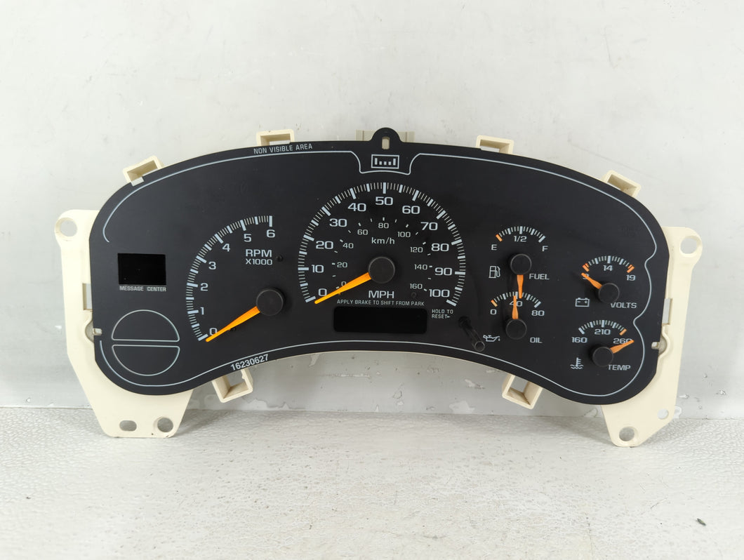 2000-2002 Chevrolet Suburban 1500 Instrument Cluster Speedometer Gauges P/N:1750521208 15055362 Fits 2000 2001 2002 OEM Used Auto Parts