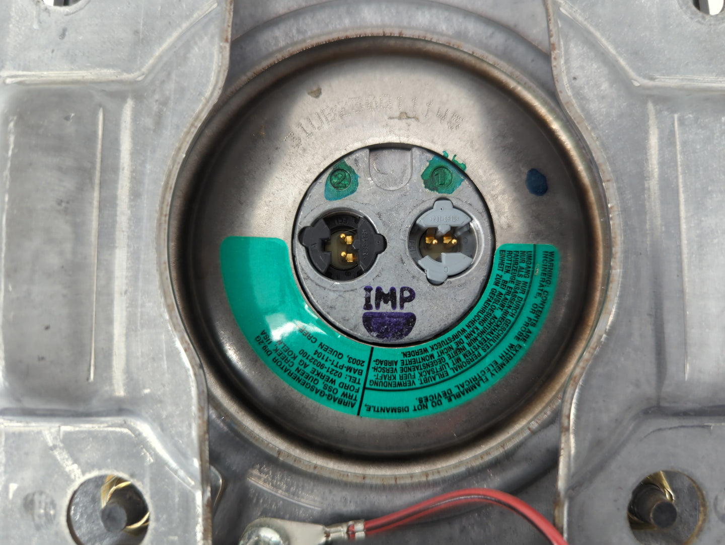 2004-2008 Ford F-150 Air Bag Driver Left Steering Wheel Mounted P/N:4L34 15043B13 BE Fits 2004 2005 2006 2007 2008 OEM Used Auto Parts - Oemusedautoparts1.com