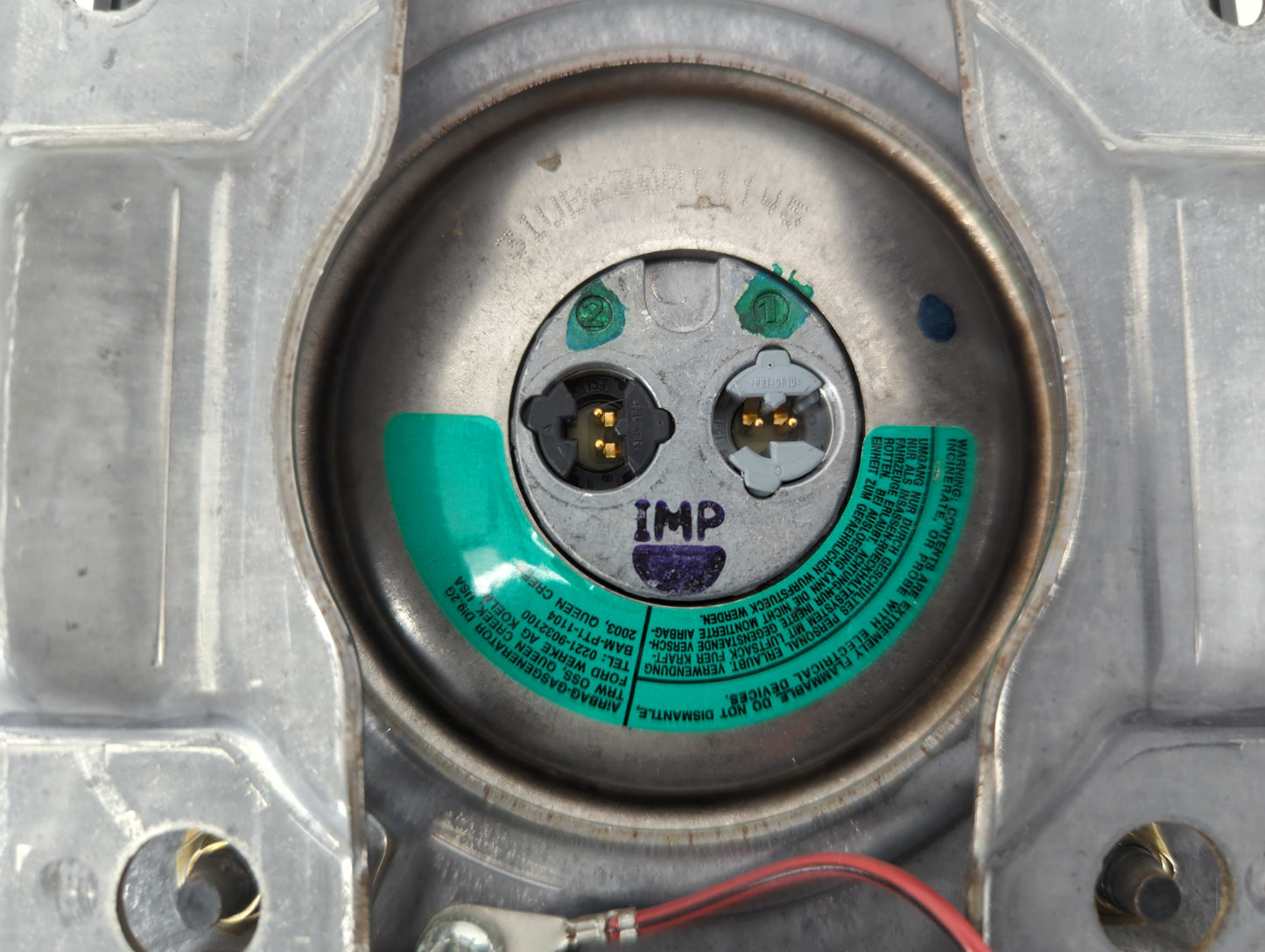 2004-2008 Ford F-150 Air Bag Driver Left Steering Wheel Mounted P/N:4L34 15043B13 BE Fits 2004 2005 2006 2007 2008 OEM Used Auto Parts - Oemusedautoparts1.com