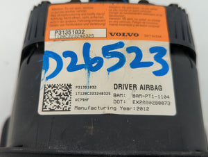2011-2013 Volvo S60 Air Bag Driver Left Steering Wheel Mounted P/N:P31351032 BAM-PT1-1104 Fits 2011 2012 2013 OEM Used Auto Parts