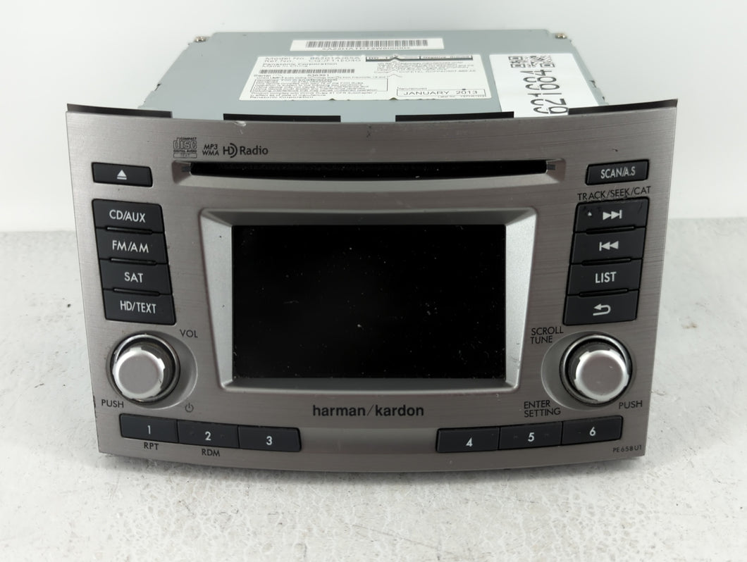 2012-2014 Subaru Legacy Radio AM FM Cd Player Receiver Replacement P/N:86201AJ65A Fits 2012 2013 2014 OEM Used Auto Parts