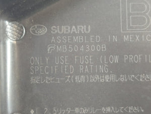 2015 Subaru Legacy Fusebox Fuse Box Panel Relay Module P/N:MB504300B Fits OEM Used Auto Parts