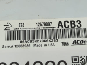 2017-2021 Buick Encore PCM Engine Control Computer ECU ECM PCU OEM P/N:12668986 12679097 Fits Fits 2017 2018 2019 2020 2021 OEM Used Auto Parts