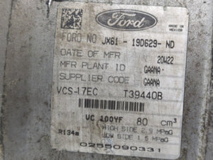 2020-2022 Ford Escape Air Conditioning A/c Ac Compressor Oem