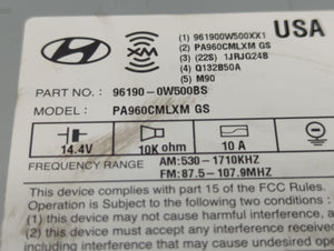 2010-2012 Hyundai Santa Fe Radio AM FM Cd Player Receiver Replacement P/N:96190-0W500BS Fits 2010 2011 2012 OEM Used Auto Parts