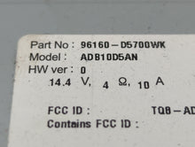 2019-2020 Kia Optima Radio AM FM Cd Player Receiver Replacement P/N:ADB10D5AN 96160D5700WK Fits 2019 2020 OEM Used Auto Parts