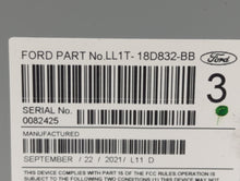 2020-2021 Ford Expedition Radio AM FM Cd Player Receiver Replacement P/N:LL1T-18D832-BB Fits 2020 2021 OEM Used Auto Parts