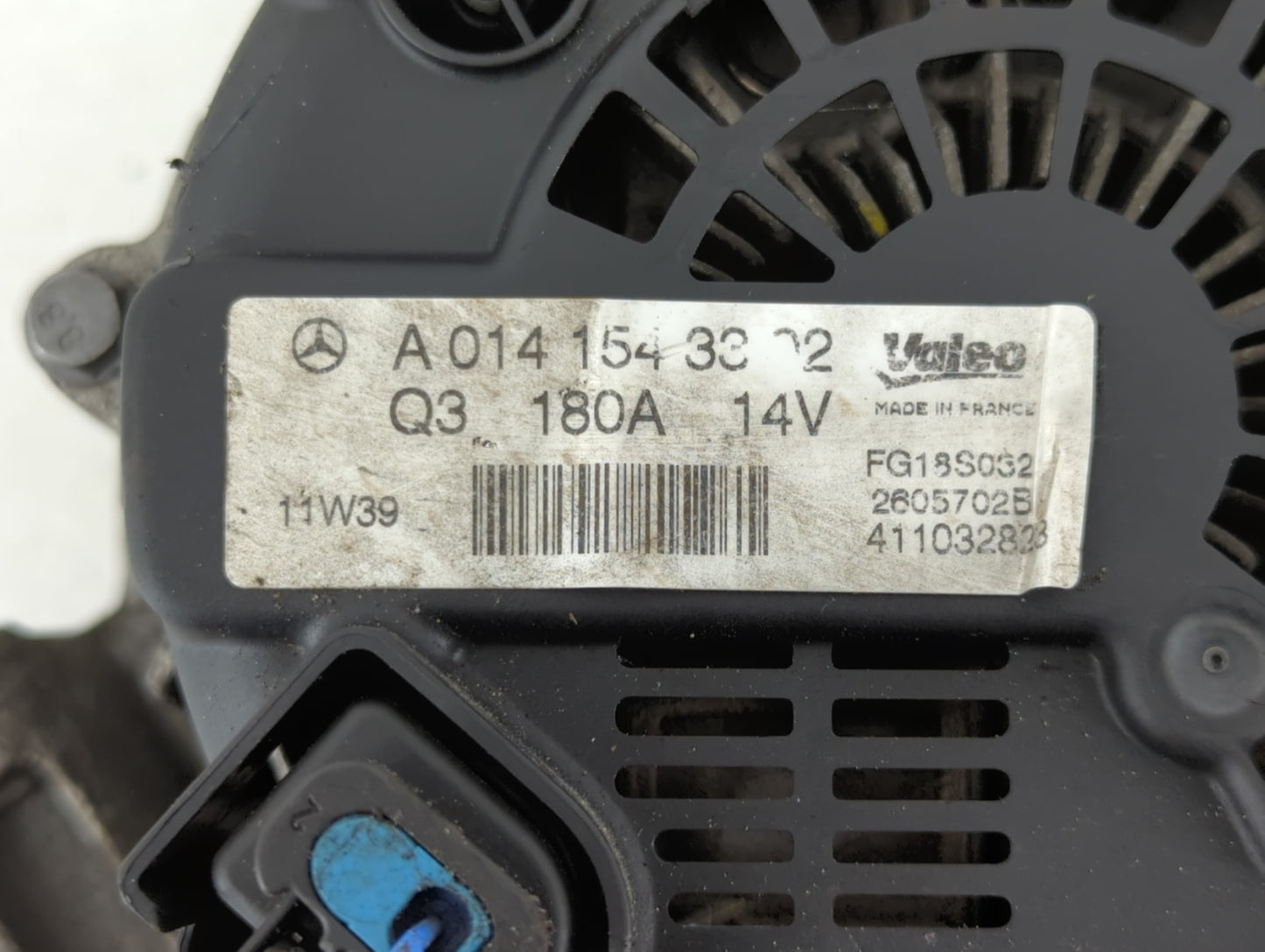 2012 Mitsubishi Lancer Alternator Replacement Generator Charging Assembly Engine OEM P/N:A 014N 154 33 02 Q3 180A 14V Fits OEM Used Auto Parts - Oemusedautoparts1.com